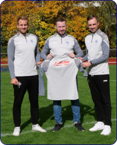 V.l.: Rick Kiefer (FCN), Patrick Beha, Niklas Eckert (FCN)