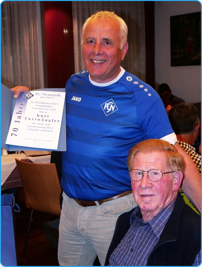 Roland Weis und Kurt "Kuli" Furtwängler (70 Jahre Mitglied)