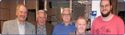V.l.: Peter Schweizer (70 Jahre), Alfred Holl (50 Jahre), Christian Streibel (50 Jahre), Rolf Hauser (60 Jahre), Nico Waldvogel (25 Jahre)
